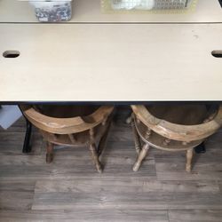 Rolling Laminate Table - Sturdy Holiday Seating, Crafting, Garage 