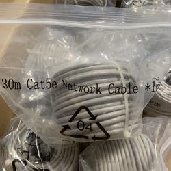 Cat 5 Ethernet Cables (good for POE cameras) 30m / 100ft