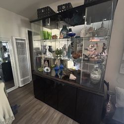 Free Wood And Glass Hutch! 