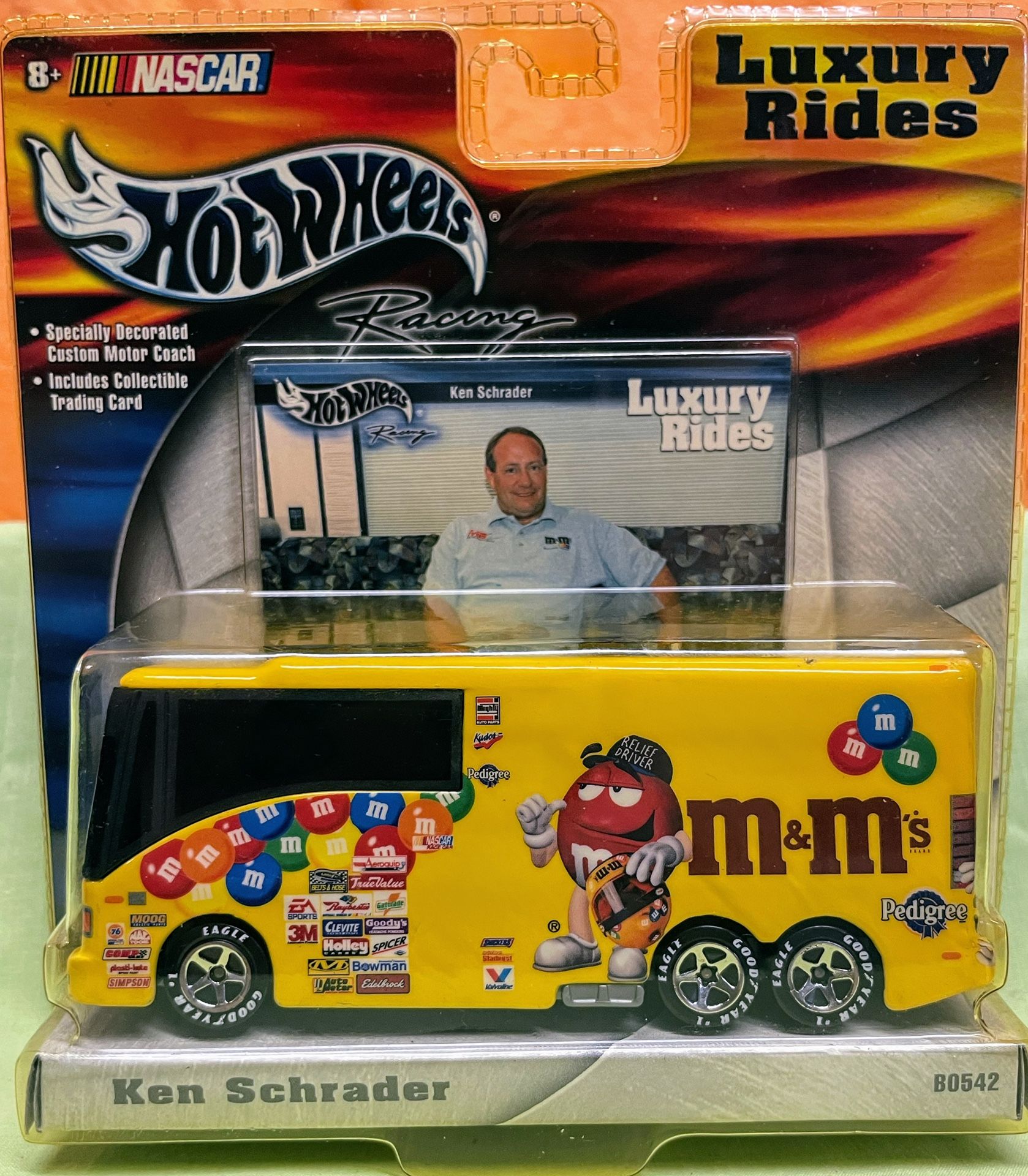 RARE 2002 Hot Wheels Racing Luxury Rides Nascar Ken Shrader #36 M&M’s 1:64 Scale