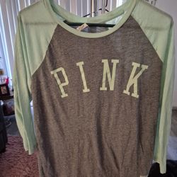 EXCELLENT CONDITION VICTORIA'S SECRET PINK! MINT & GREY! SIZE LARGE***