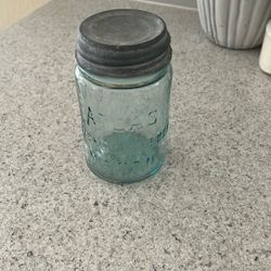 Vintage Farmhouse Home Decor BlueMason Jar Atlas Shoulder Strong Mason- 5.5” H x 3” ( CHANDLER ( Ocotillo & Cooper) 