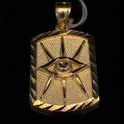 10KT Yellow Gold Rectangle Eye Pendant 4.30g 166097/18