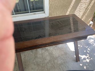Free wood and glass top desk