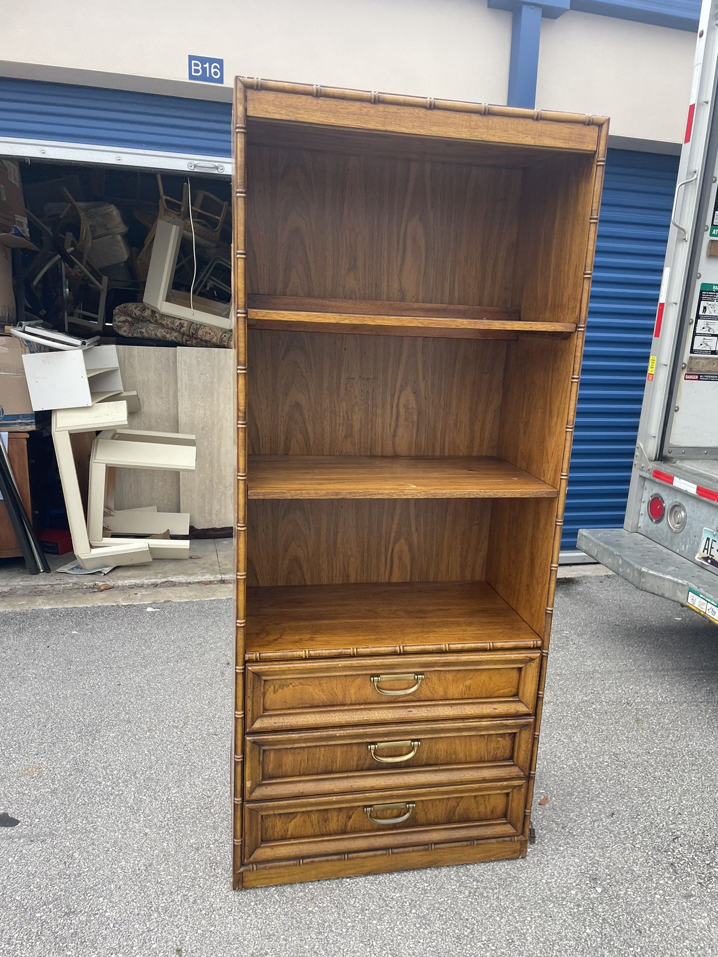 Bamboo Style Bookshelves Drawer
