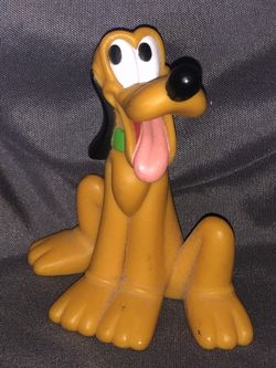Disney Pluto figurine toy cake topper - happy smiles possibly vintage