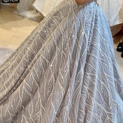 Baby Blue Cinderella Heavily beaded Dress 