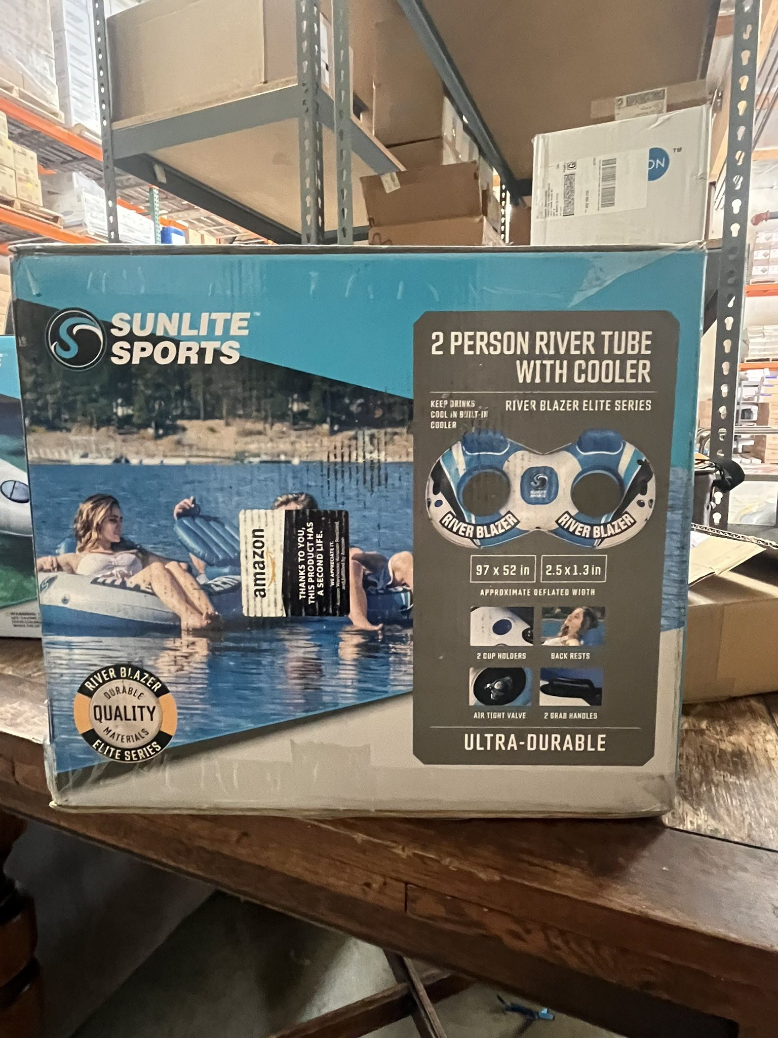 2 person river tube with cooler