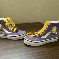 Vans x The Simpsons Sk8-Hi Kids Skate Shoes Lisa for President. 