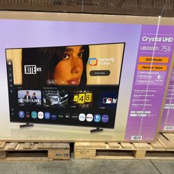 75" Screen Led Smart 4k By Samsung Crystal Ultra HDTV 2025 Model.  1 Year Warranty 