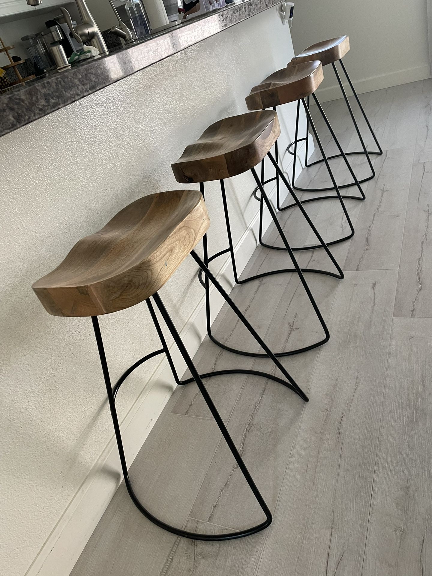 Wood bar Stools (Set Of 4)