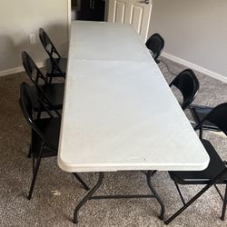 Table And Seven Chairs For Sale