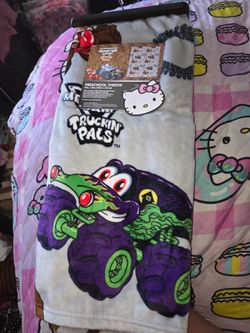 Monster Jam trucks toddler blanket