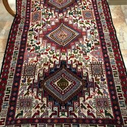 Handmade Rug From Iran 6ft By 4ft Silk And Wool Material