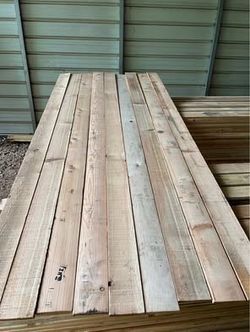9ea Brown Cedar Boards. 3/4” x 5 3/8” x 116”. Rough cut lumber/wood. $11 each
