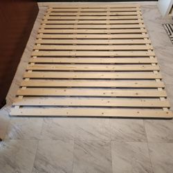 Foldable Breathable Wooden Bed Plate, Wood Roll-Type Slatted Bed Japanese Floor Frame (Queen