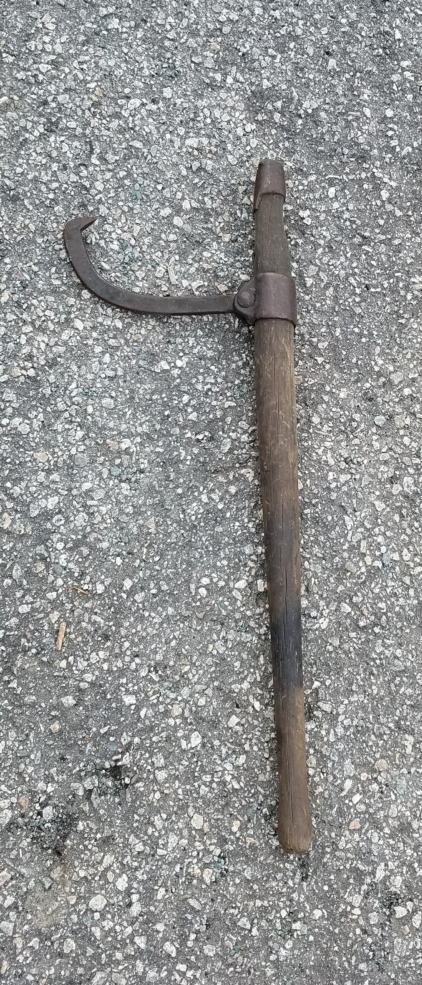 Antique DITCO Wooden Handle Cant Hook Log Roller