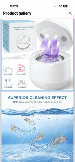 Dental Ultrasonic Retainer Cleaner Machine: 45kHz Dental Cleaning Pod with Digital Timer & 200ML, Cleaning for Dentures, Mouth Guards, Aligners, Night