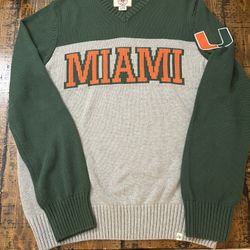 Miami Hurricanes Pullover V Neck Sweater 47brand 