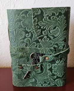 Beautiful Antique Vintage Green Writing Journal