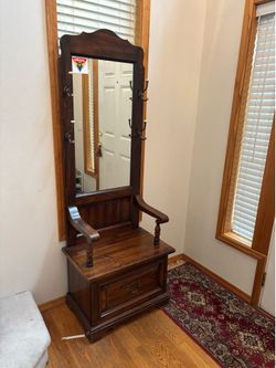 Antique Wood Hall Tree