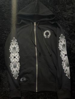Chrome Hearts Zip Hoodie Black White Size XL