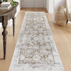 Lahome Vintage Floral Hallway Rug, 2.5X8