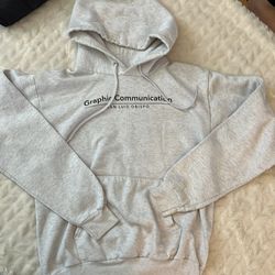 Light gray college hoodie