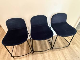 CB2 Blue Velvet Counter Stools (3 total) - $100