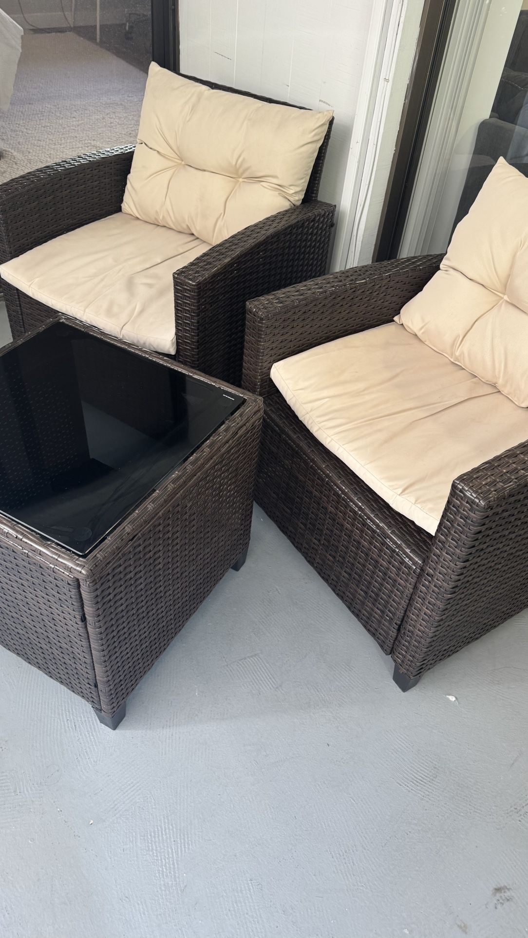 Wicker patio set