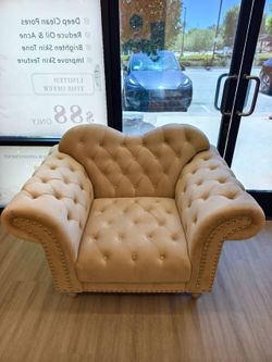New Tufted Velvet Accent Chair with Nailhead Trim