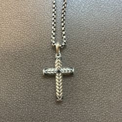 Real Silver Cross Chain
