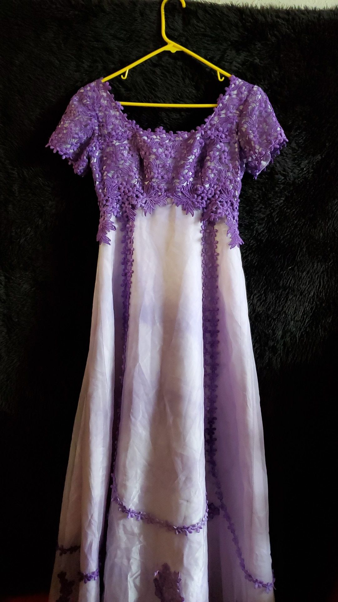 Vintage 1960s Hand Dyed Purple //Wedding Gown // Handmade Dress Size Approx 7