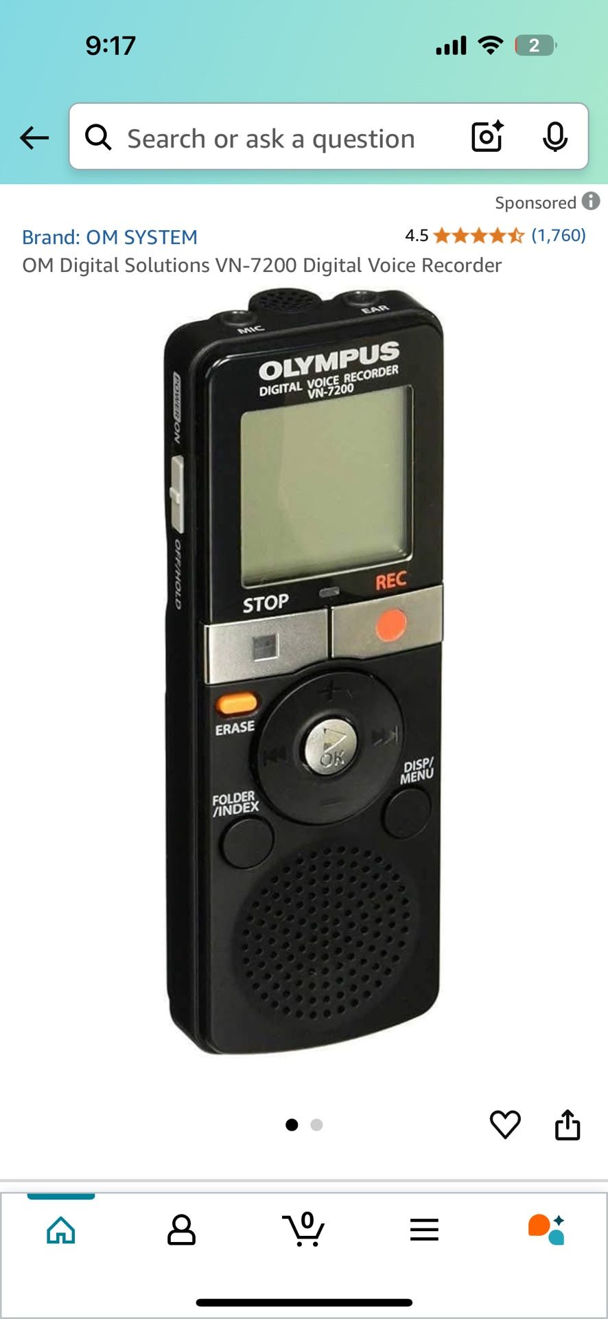 M Digital Solutions VN 7200 Digital Voice Recorder
