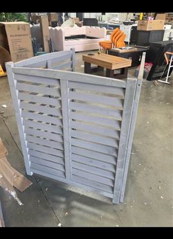 Minor Crack Assembled New 32Wx38H 3 Panel Air Conditioner Fence for Outdoor Wooden Ac Fence