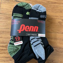 NWT Penn Men’s Quarter Socks 10 Pairs