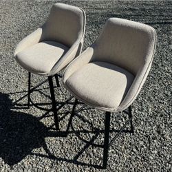 NEW Upholstered Linen Counter-Height Stool Set of 2