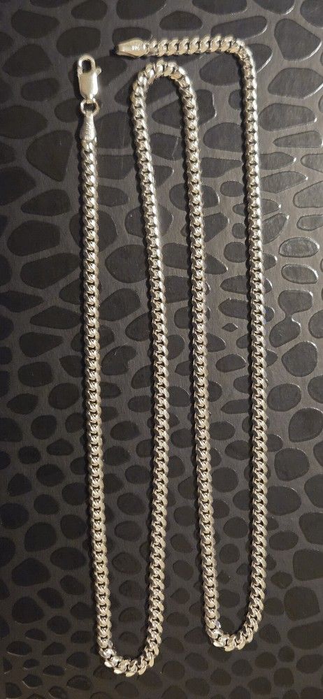 .925 STERLING SILVER SOLID MIAMI CUBAN LINK CHAIN/NECKLACE 4.2MM 22"