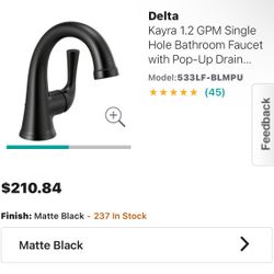 Matte Black Kayra Faucets Bathroom X2 Available 