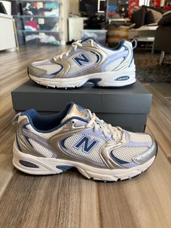 Men's New Balance 530 Shoes - Silver Metallic/ Blue - Size 7, 9, 9.5, 10.5