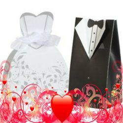 50 bride dress and 50 groom tux wedding favor boxes new