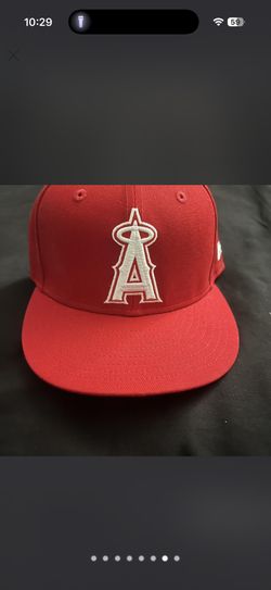 Red And White New Era Los Angeles Angels Fitted Ha