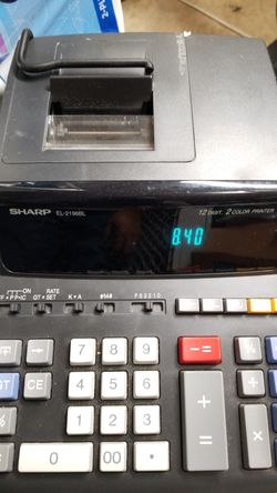 Sharp EL-2196BL 12-Digit Desktop Printing Calculator, Black