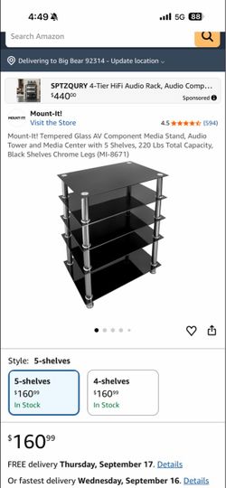 5-Shelf glass