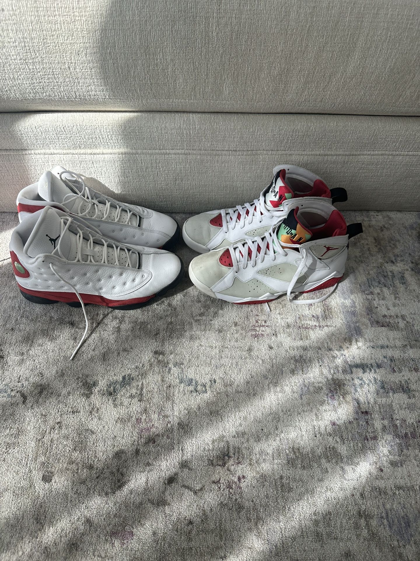 Jordan 13 Cherry - Jordan 7 Hare ( Sz 11) 