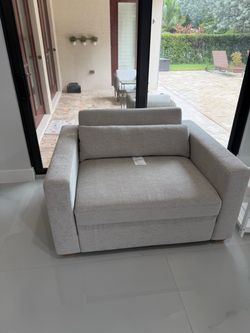 Light Gray Oversized Accent Chair / sofa vouch