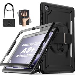 Lainergie Samsung Galaxy Tab A9+/A9 Plus Case 11" 2023 (SM-X210/X216/X218), Full Body Shockproof Protective Case with Screen Protector, 360°Rotating S