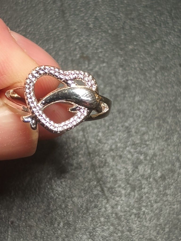 Dolphin Heart Ring