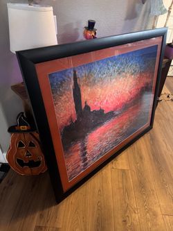 Giant framed and matted Monet art