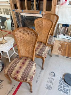 Free: Set of 3 Vintage Cane-Back Dining Chairs
